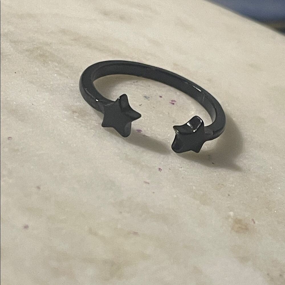 fashion ring adjustable gothic black star